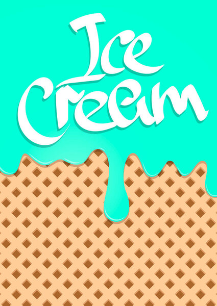 Таяние мороженого, шаблон дизайна плаката, векторная иллюстрация
