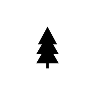 Noel ağacı simgesi, Xmas sembolü, düz tasarım şablonu, vektör illüstrasyonu