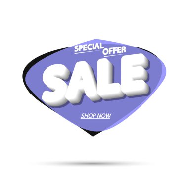 Sale bubble banner design template, fresh discount tag, special offer, app icon, vector illustration
