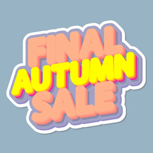 Final Autumn Sale Poster Design Template Isolated Sticker Fall Discount — Stock Vector