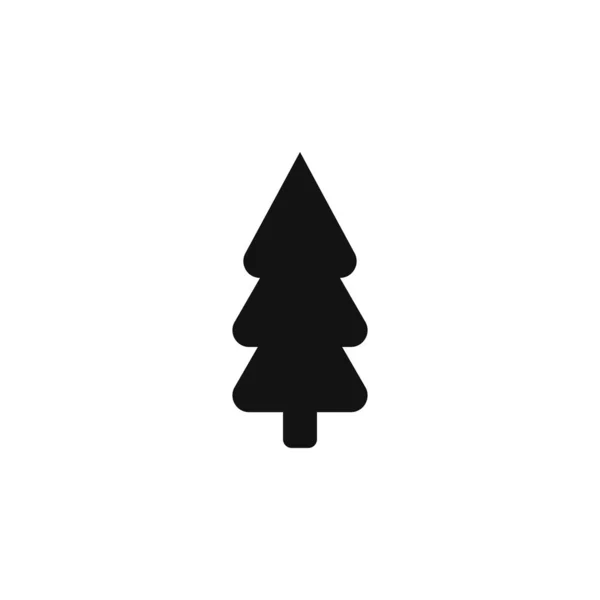 Julgran Ikon Julen Symbol Platt Design Mall Vektor Illustration — Stock vektor