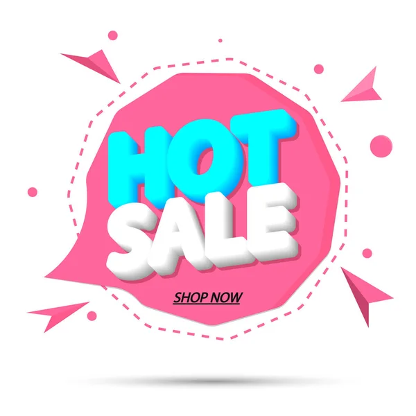 Hot Sale Tag Design Template Discount Speech Bubble Banner App — Stock Vector