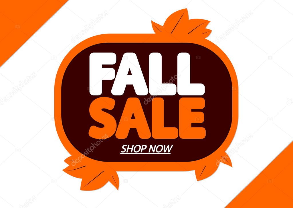 Fall Sale, Autumn discount tag, banner design template, season offer, app icon, vector illustration