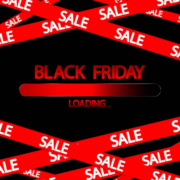 Black Friday Sale Voortgang Laden Bar Ontwerp Sjabloon Vector Illustratie — Stockvector