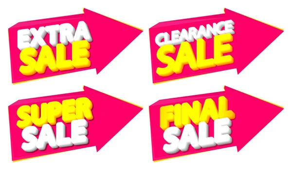 Set Sale Banners Design Template Discount Tags Great Promotion Vector — Stock Vector