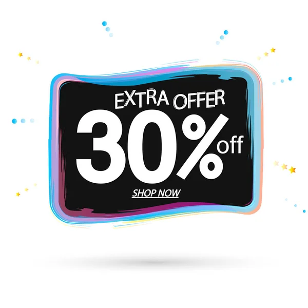 Sale Discount Banner Design Template Promo Tag Extra Offer Vector — Stockový vektor