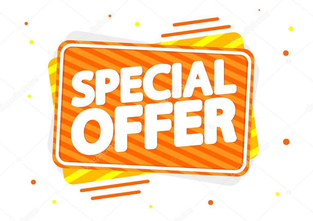 Special Offer, sale banner design template, discount tag, app icon, vector illustration