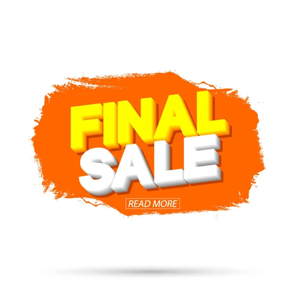 Final Sale Banner Design Template Discount Tag Grunge Brush Vector — Stock Vector