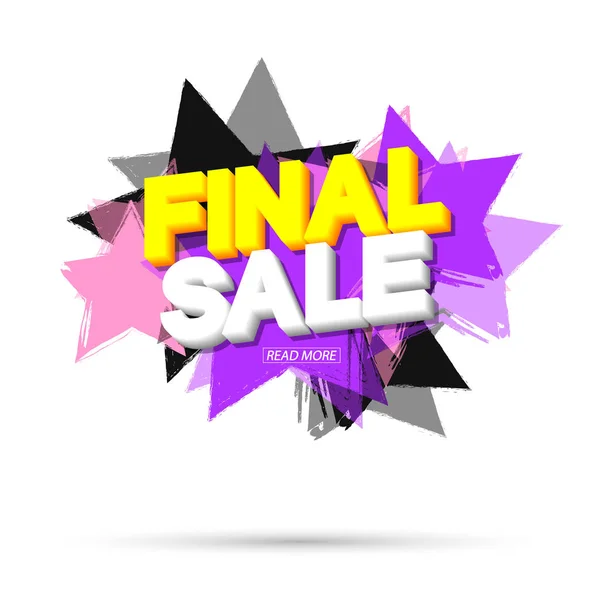 Final Sale Banner Design Template Discount Tag Grunge Brush Vector — Stock Vector