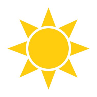 Güneş simgeleri, grafik tasarım şablonu, vektör illüstrasyonu