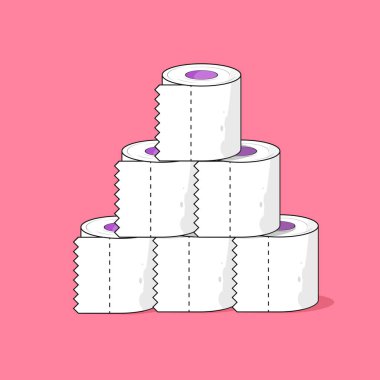 Tuvalet kağıdı, izole nesne tasarım şablonu, vektör illüstrasyonu