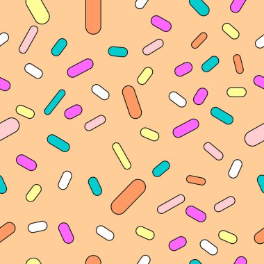 Pürüzsüz desenli donut jölesi, lezzetli poster tasarımı şablonu, vektör çizimi