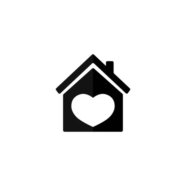 Casa Del Amor Icono Plantilla Diseño Gráfico Quedarse Casa Vector — Vector de stock
