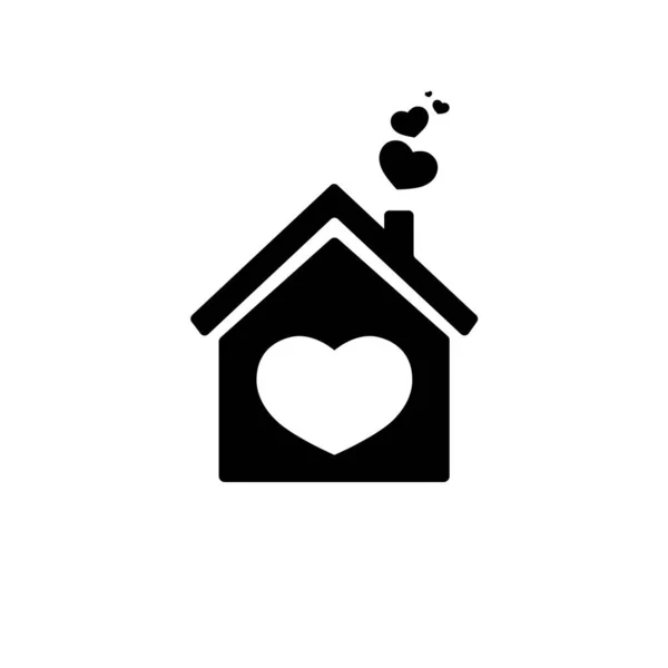 Casa Del Amor Icono Plantilla Diseño Gráfico Quedarse Casa Vector — Vector de stock