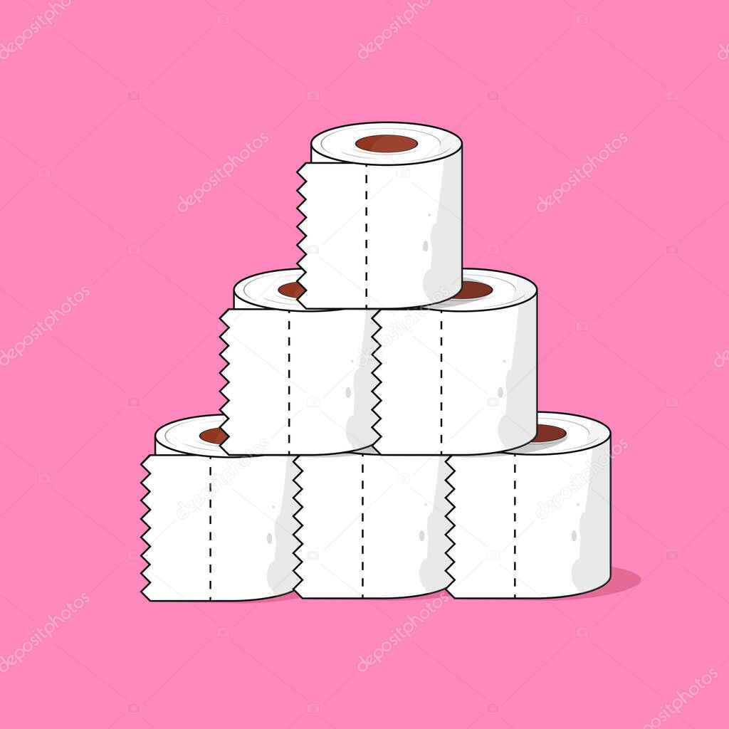 Toilet Paper, isolated object design template, vector illustration