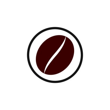 Kahve çekirdeği simgesi, düz tasarım şablonu, vektör illüstrasyonu