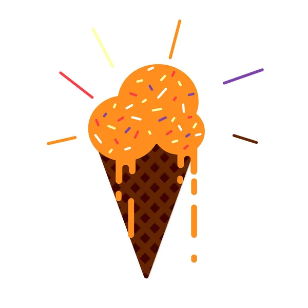 Icono Helado Plantilla Diseño Gráfico Ilustración Vectorial — Vector de stock