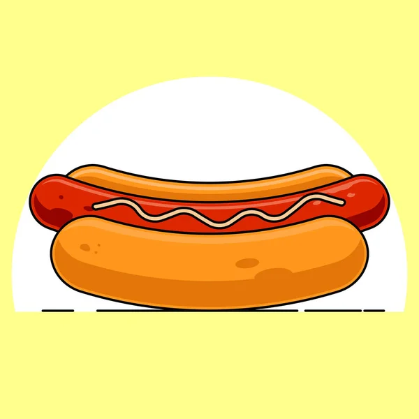 Modello Progettazione Logo Hot Dog Icona Fast Food Illustrazione Vettoriale — Vettoriale Stock