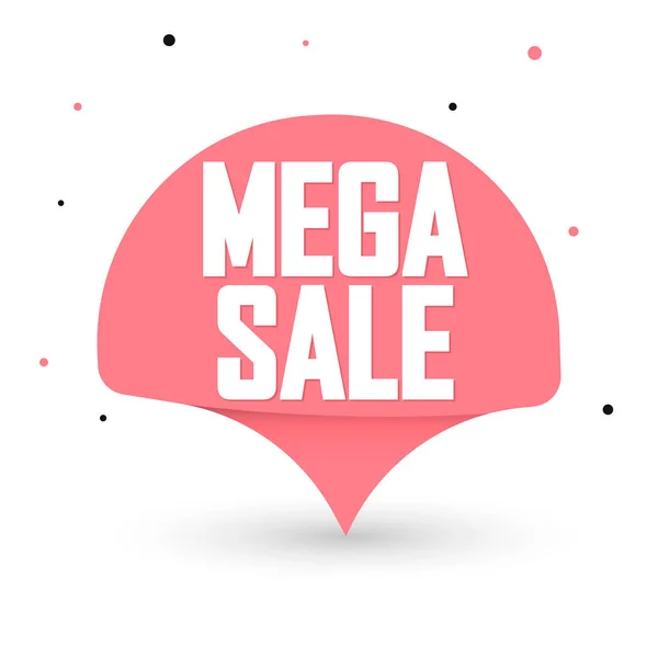 Mega Sale Tagg Design Mall Rabatt Tal Bubbla Banner App — Stock vektor