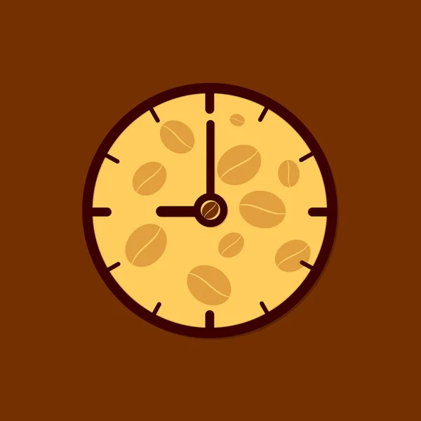 Εικονίδιο Ώρα Καφέ Επίπεδη Πρότυπο Σχεδιασμού Διανυσματική Απεικόνιση — Διανυσματικό Αρχείο