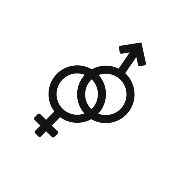 Simbolo Genere Icona Maschile Femminile Modello Design Piatto Illustrazione Vettoriale — Vettoriale Stock