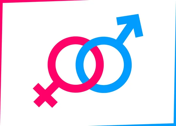 性别符号 男性和女性图标 平面设计模板 矢量插图 — 图库矢量图片
