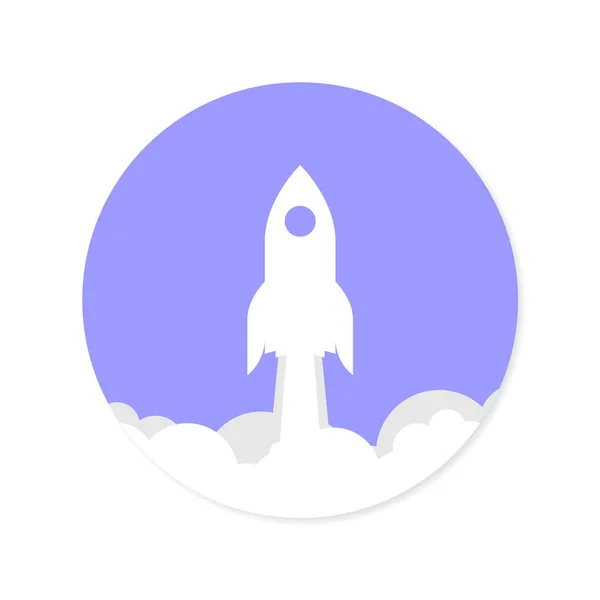 Rocket Launch Graphic Design Template Spaceship Icon Circle Logo Vector — Stock Vector