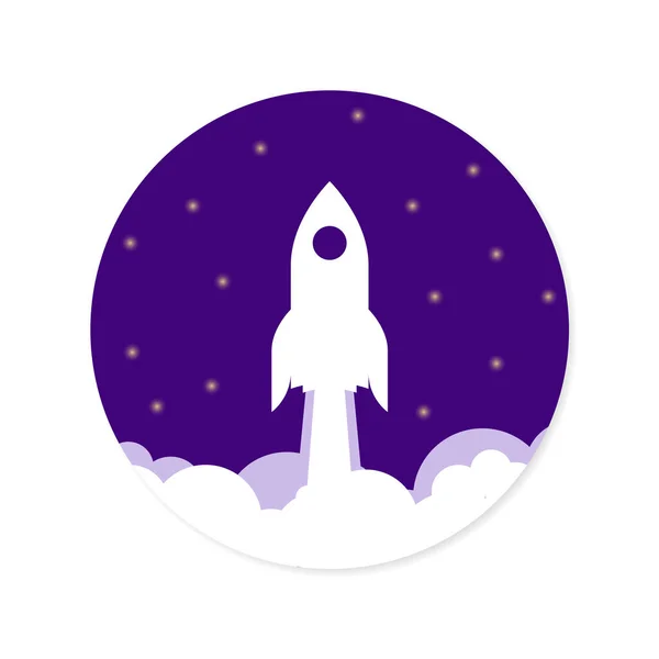 Rocket Launch Graphic Design Template Spaceship Icon Circle Logo Vector — Stock Vector