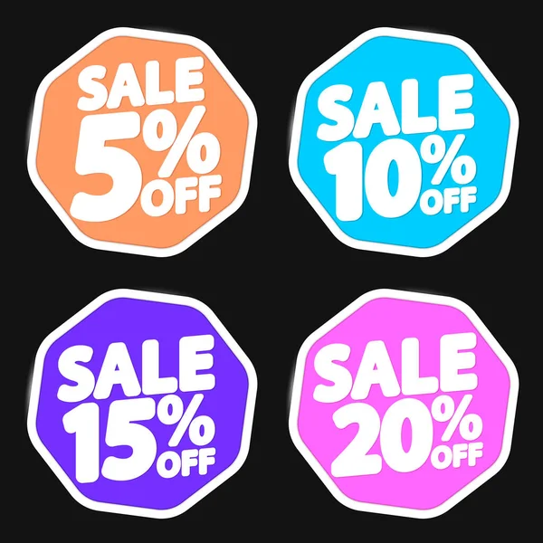 Set Sale Banners Design Template Discount Tags App Icons Vector — Stock Vector