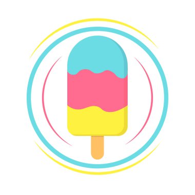 Dondurma simgesi, grafik tasarım şablonu, vektör illüstrasyonu
