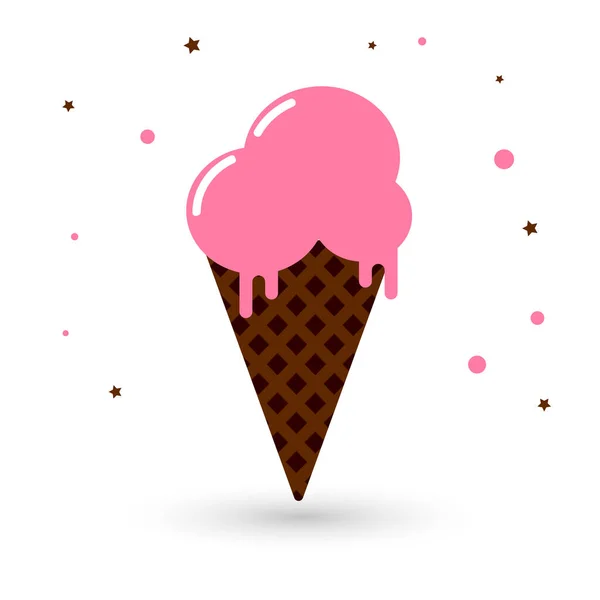 Icono Helado Plantilla Diseño Gráfico Ilustración Vectorial — Archivo Imágenes Vectoriales