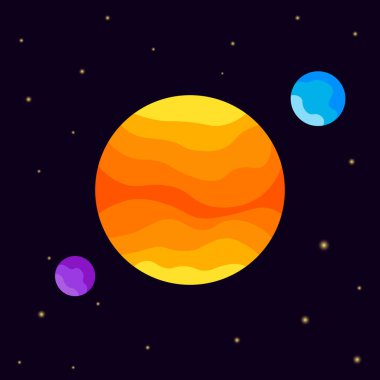 Gezegen simgesi, grafik tasarım şablonu, izole nesne, vektör illüstrasyonu