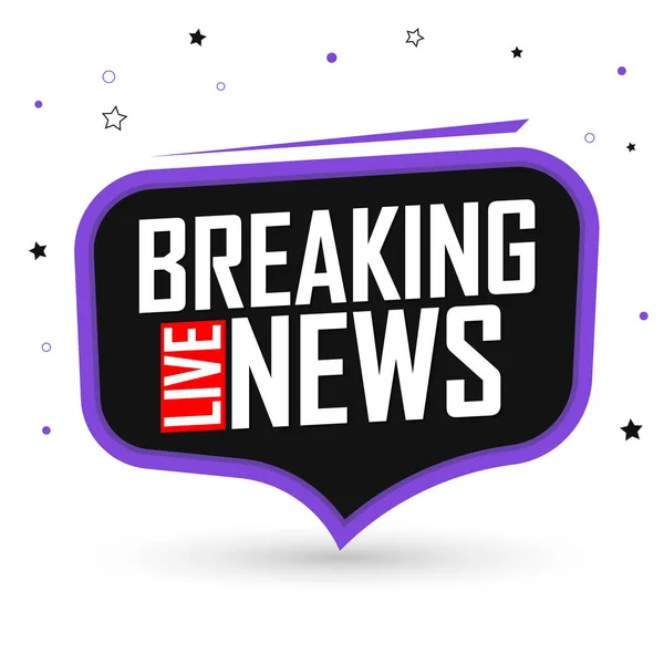 Breaking News Banner Design Template Speech Bubble Vector Illustration — Stockový vektor