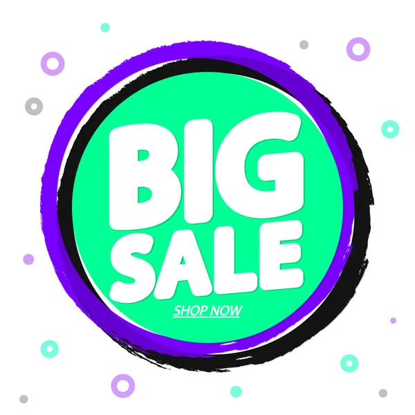 Büyük indirim, tanıtım pankartı tasarım şablonu, indirim etiketi, vektör illüstrasyonu