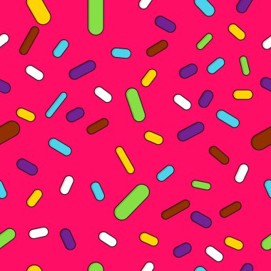 Pürüzsüz desenli donut jölesi, lezzetli poster tasarımı şablonu, vektör çizimi