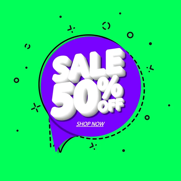 Sale Speech Bubble Banner Discount Tag Design Template Vector Illustration — Stock Vector
