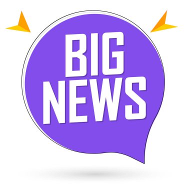 Big News, konuşma balonu pankartı tasarım şablonu, vektör illüstrasyonu