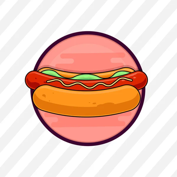 Hot Dog Ikon Design Sablon Gyorsétterem Logó Vektor Illusztráció — Stock Vector