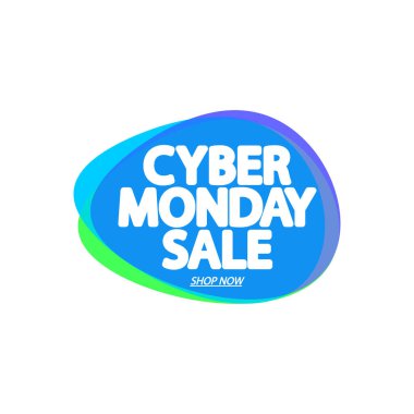 Siber Pazartesi Satış etiketi, balon pankartı tasarım şablonu, uygulama simgesi, vektör illüstrasyonu
