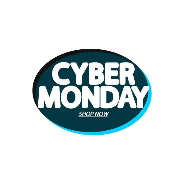 Tag Cyber Monday Sale Modelo Design Banner Bolha Ícone Aplicativo — Vetor de Stock