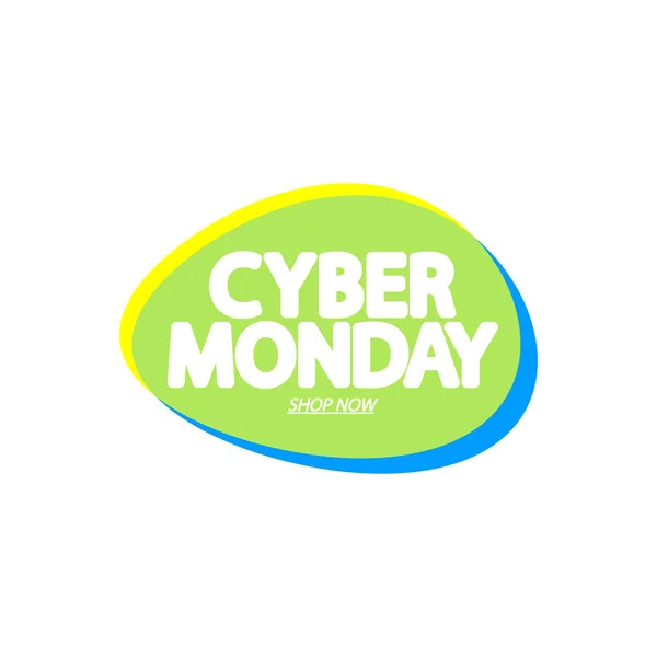 Cyber Montag Verkauf Tag Blase Banner Design Vorlage App Symbol — Stockvektor