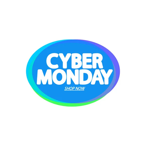 Cyber Montag Verkauf Tag Blase Banner Design Vorlage App Symbol — Stockvektor