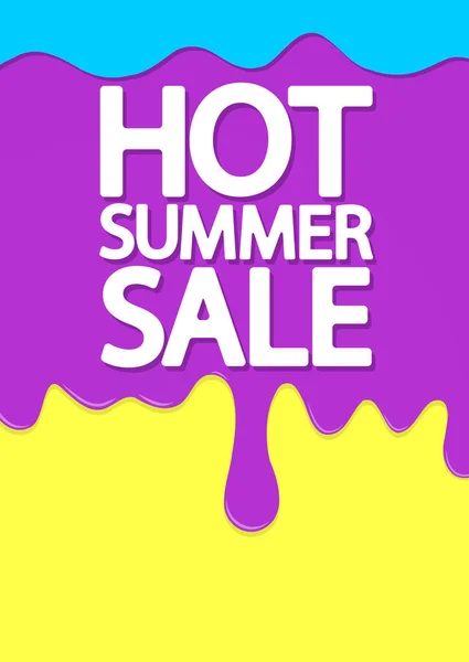 夏季销售 海报设计模板 折扣横幅 融化冰淇淋 病媒图解 — 图库矢量图片