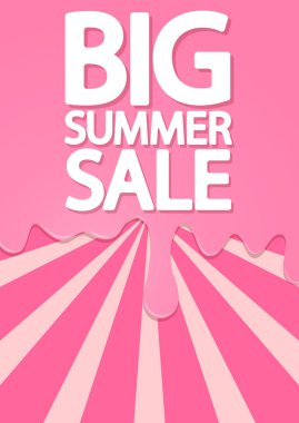 Yaz Satışı, poster tasarımı şablonu, indirimli afiş, vektör illüstrasyonu