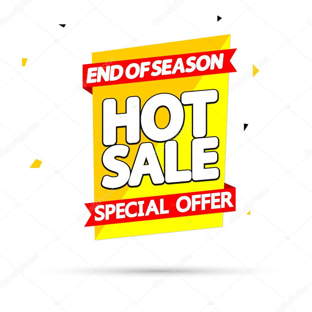 Hot Sale, banner design template, discount tag, special offer, promo tag, spend up and save more, promotion poster, vector illustration