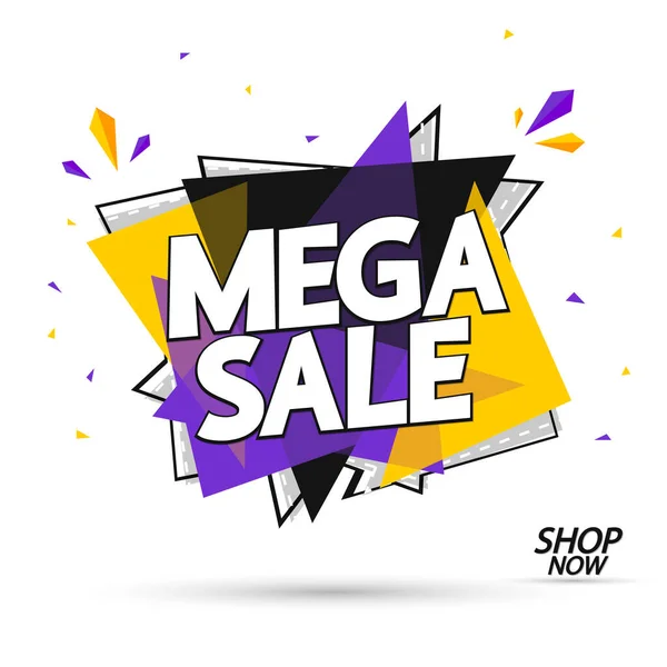 Mega Sale Banner Design Template Discount Tag Special Offer Προωθητική — Διανυσματικό Αρχείο