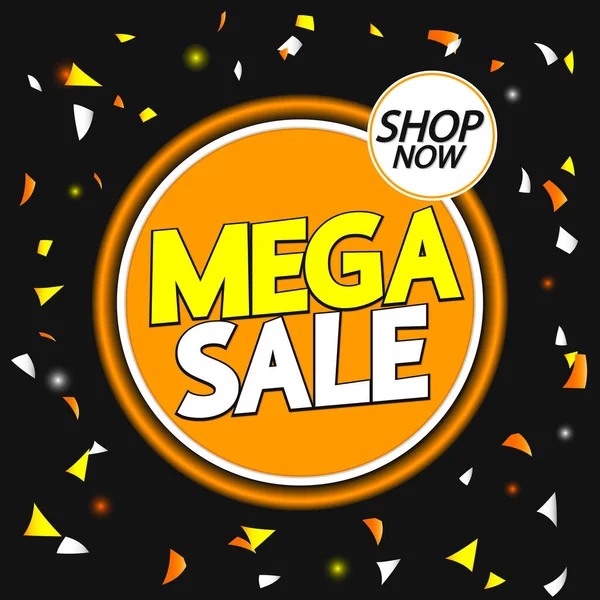 Mega Sale Banner Design Template Korting Tag Speciale Aanbieding Promo — Stockvector