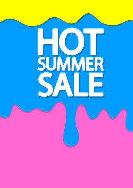 Yaz Satışı, poster tasarım şablonu, sezon sonu, vektör illüstrasyonu