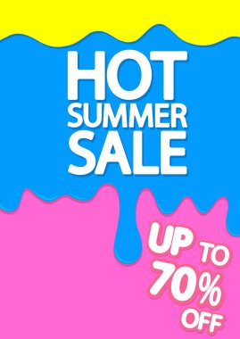 Yaz Satışı, poster tasarım şablonu, sezon sonu, vektör illüstrasyonu