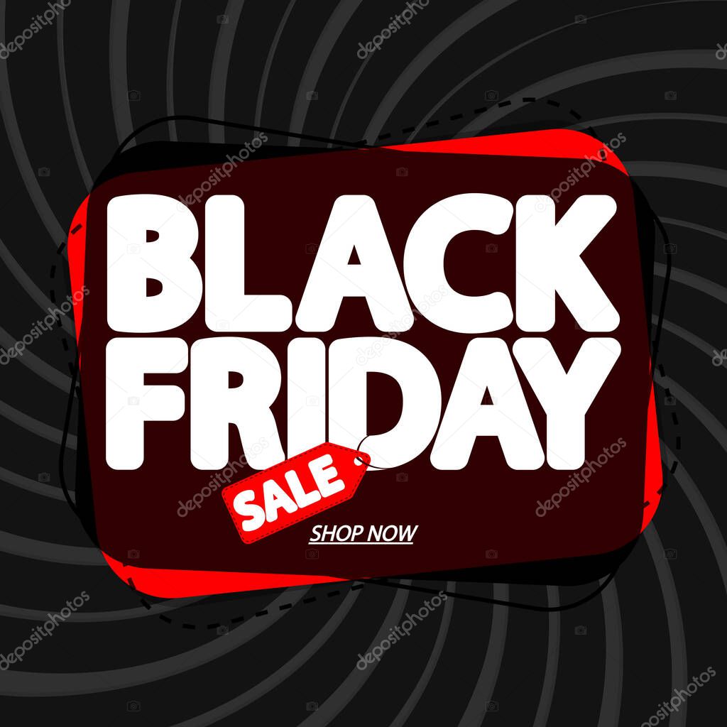Black Friday Sale, poster design template, final deal, end of season, special offer, limited time only, vector illustration